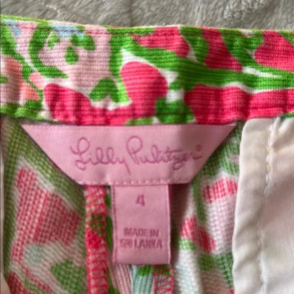 Lilly Pulitzer Pink and Green Floral Athletic Shorts - Picture 2 of 10
